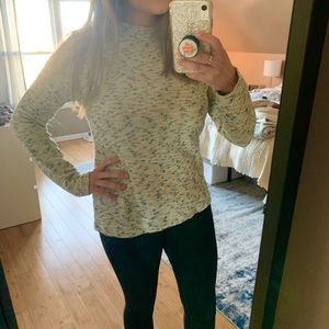 Loft Blue shimmer mock neck top